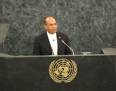 المرزوقي يدعو أمام الأمم المتحدة إلى اطلاق سراح الرئيس المصري المعزول محمد مرسي
